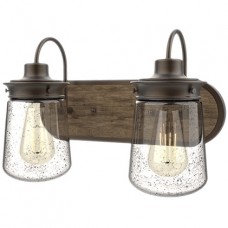 Απλίκα Τοίχου 2xE27 230V Ματ Μαύρο με Ξύλο 955BIANCA2W/BL